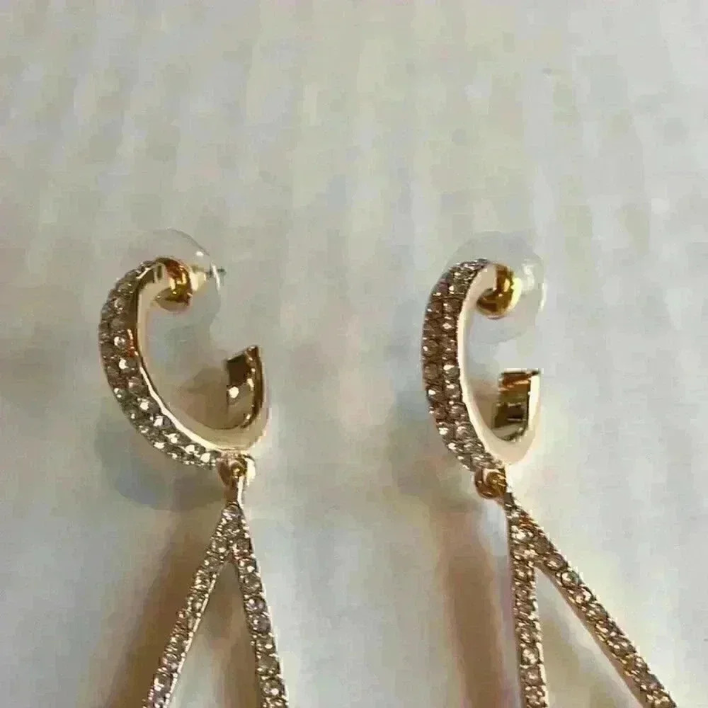 Guess new Pave lined Dangle Earrings - Picture 7 of 8